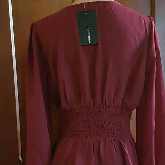 burgundy Parisa Blouse fashion nova - Picture 3 of 4
